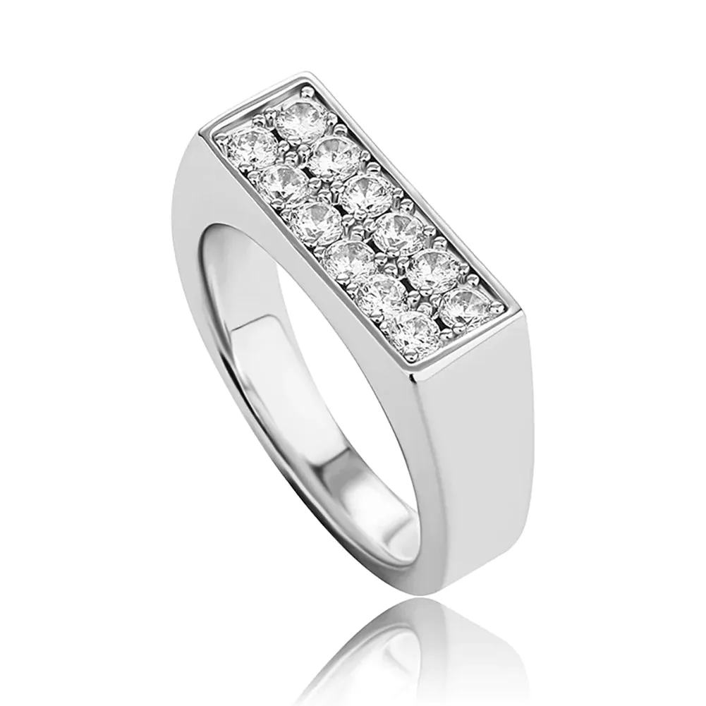 Hiphop Rock Fashion iced cubic zirconia bridal ring for women jewelry.