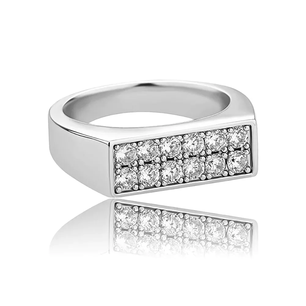 Hiphop Rock Fashion iced cubic zirconia bridal ring for women jewelry.