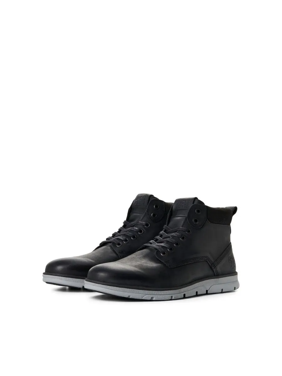 Jack & Jones Tubar Leather Boots in Anthracite