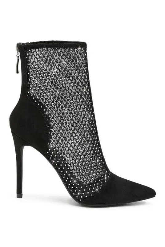 Jazz Rhinestone Mesh Stiletto Boots in Top SEO Result