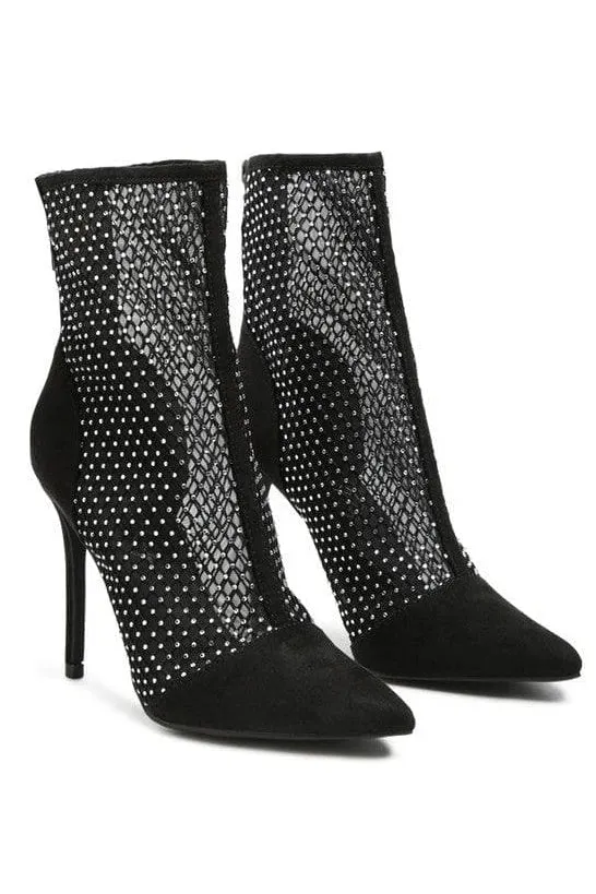 Jazz Rhinestone Mesh Stiletto Boots in Top SEO Result