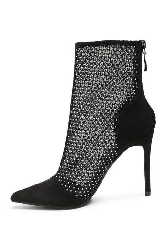 Jazz Rhinestone Mesh Stiletto Boots in Top SEO Result