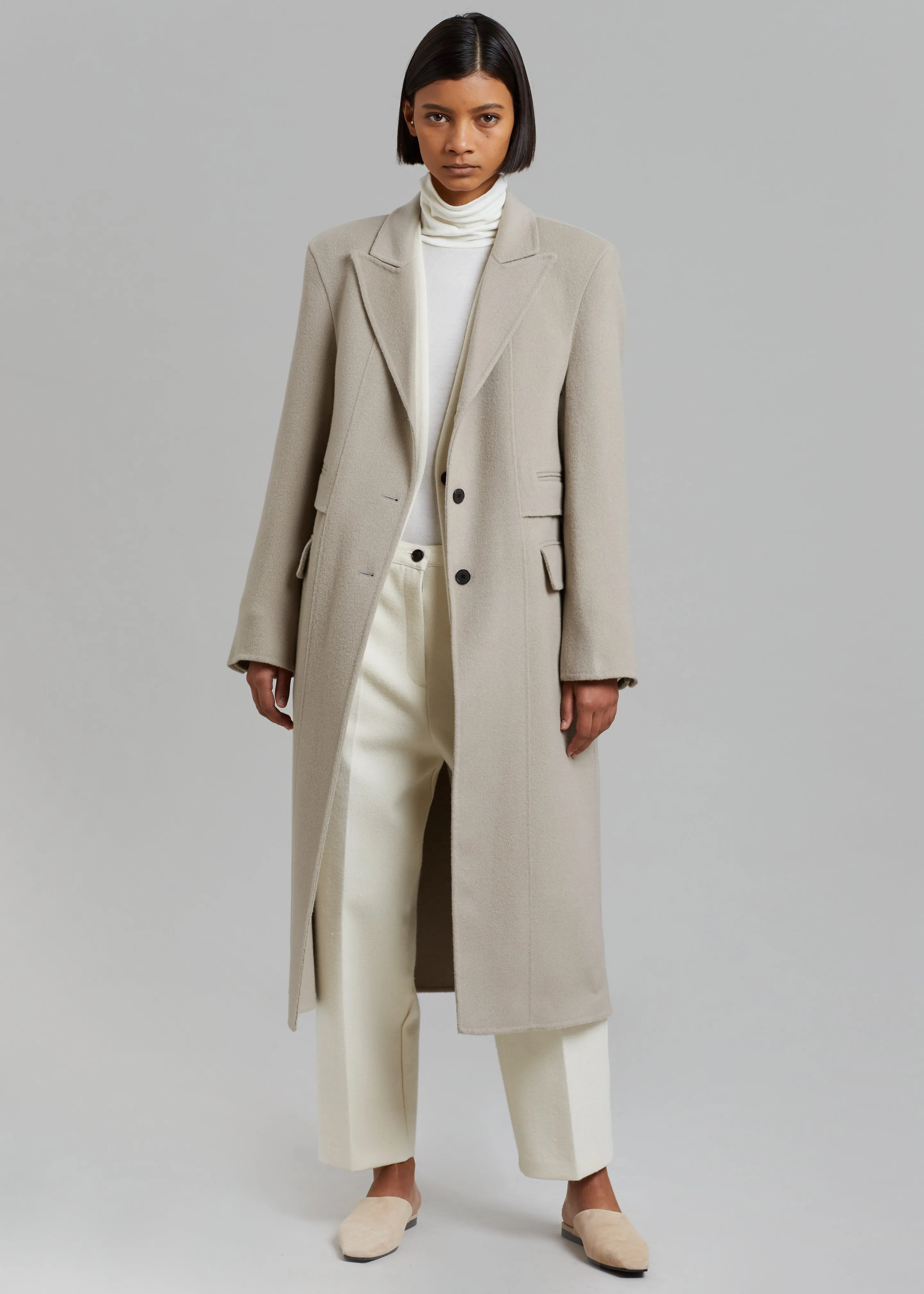 Jodie Beige Coat with Double Pockets