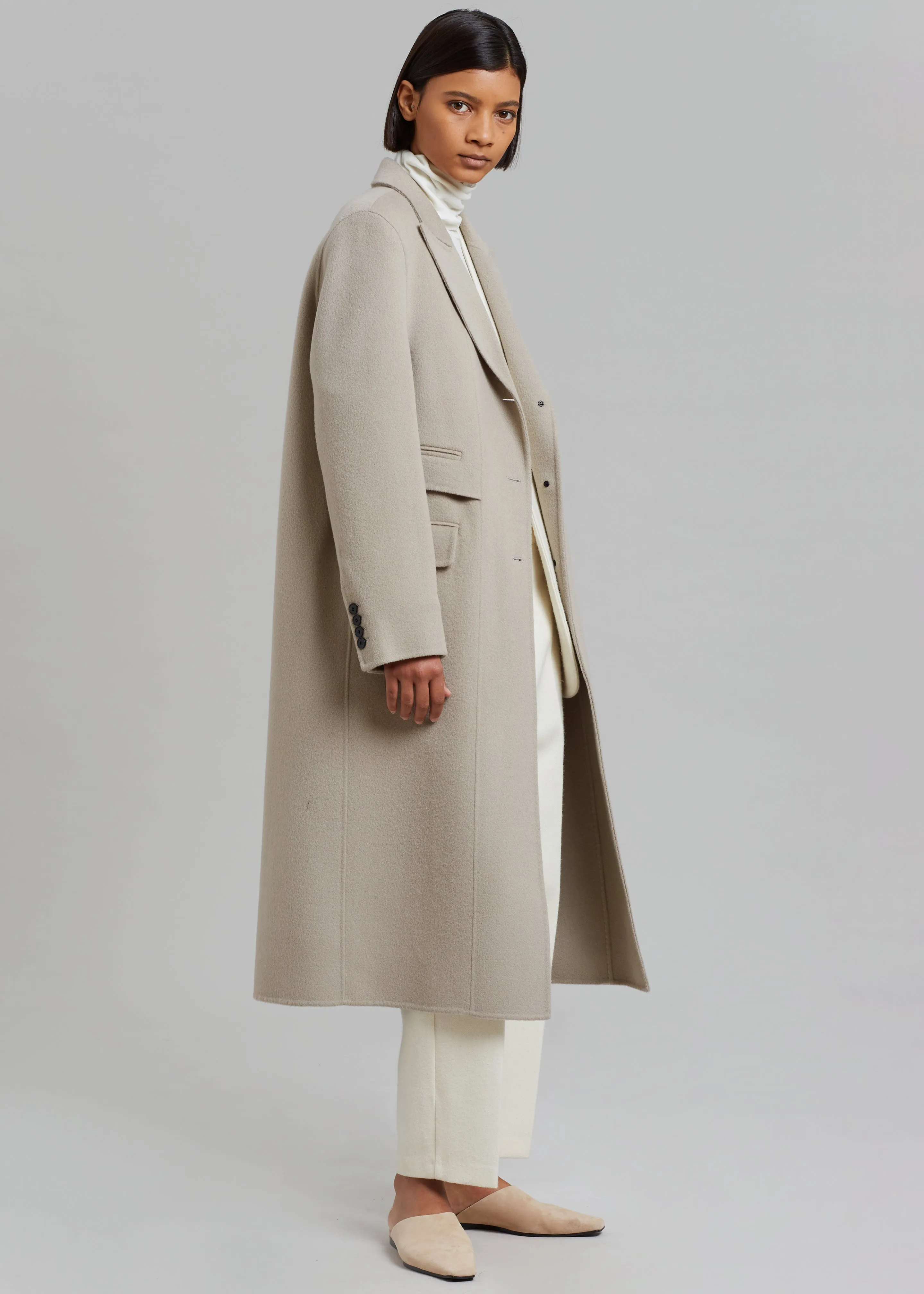 Jodie Beige Coat with Double Pockets