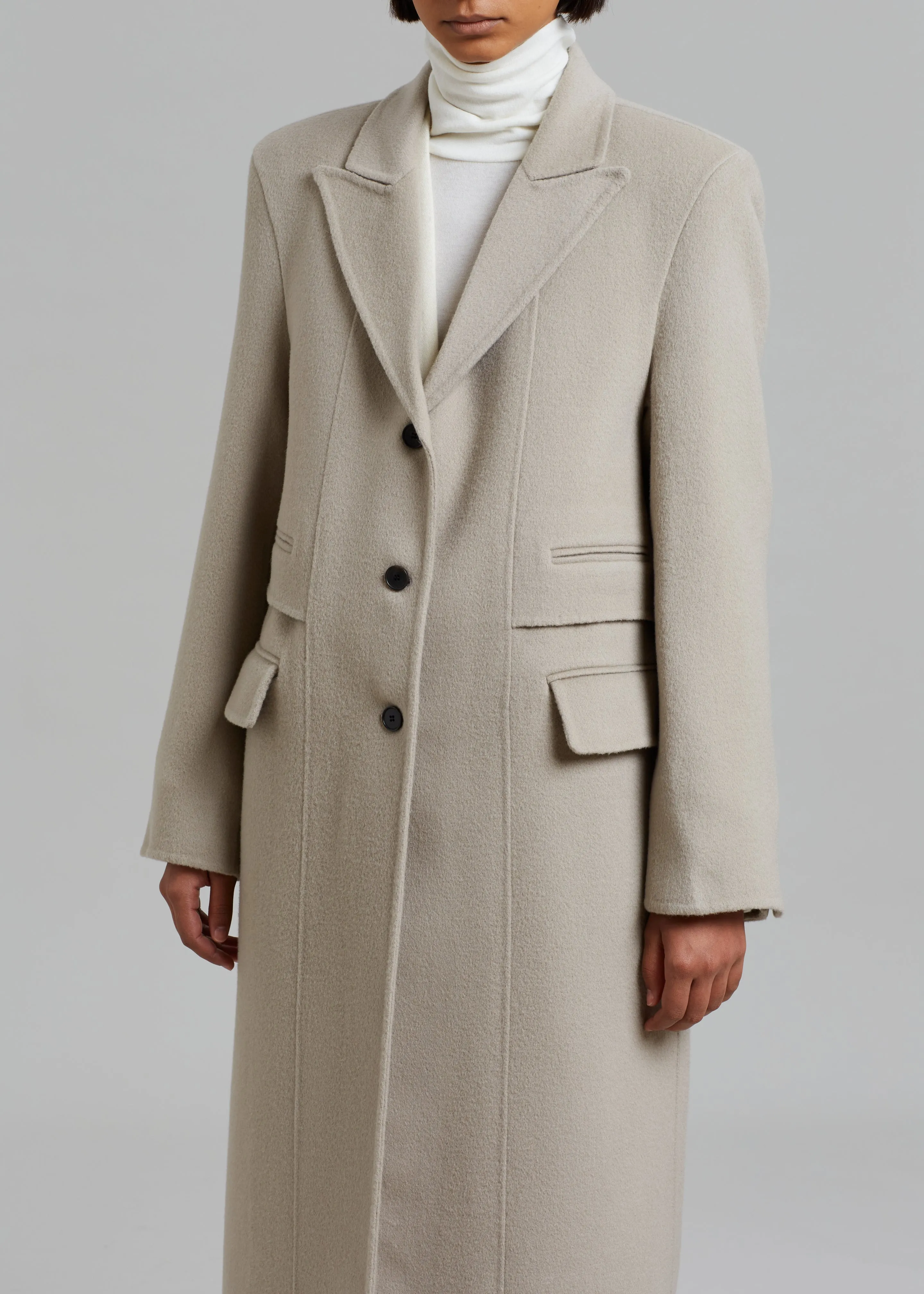 Jodie Beige Coat with Double Pockets