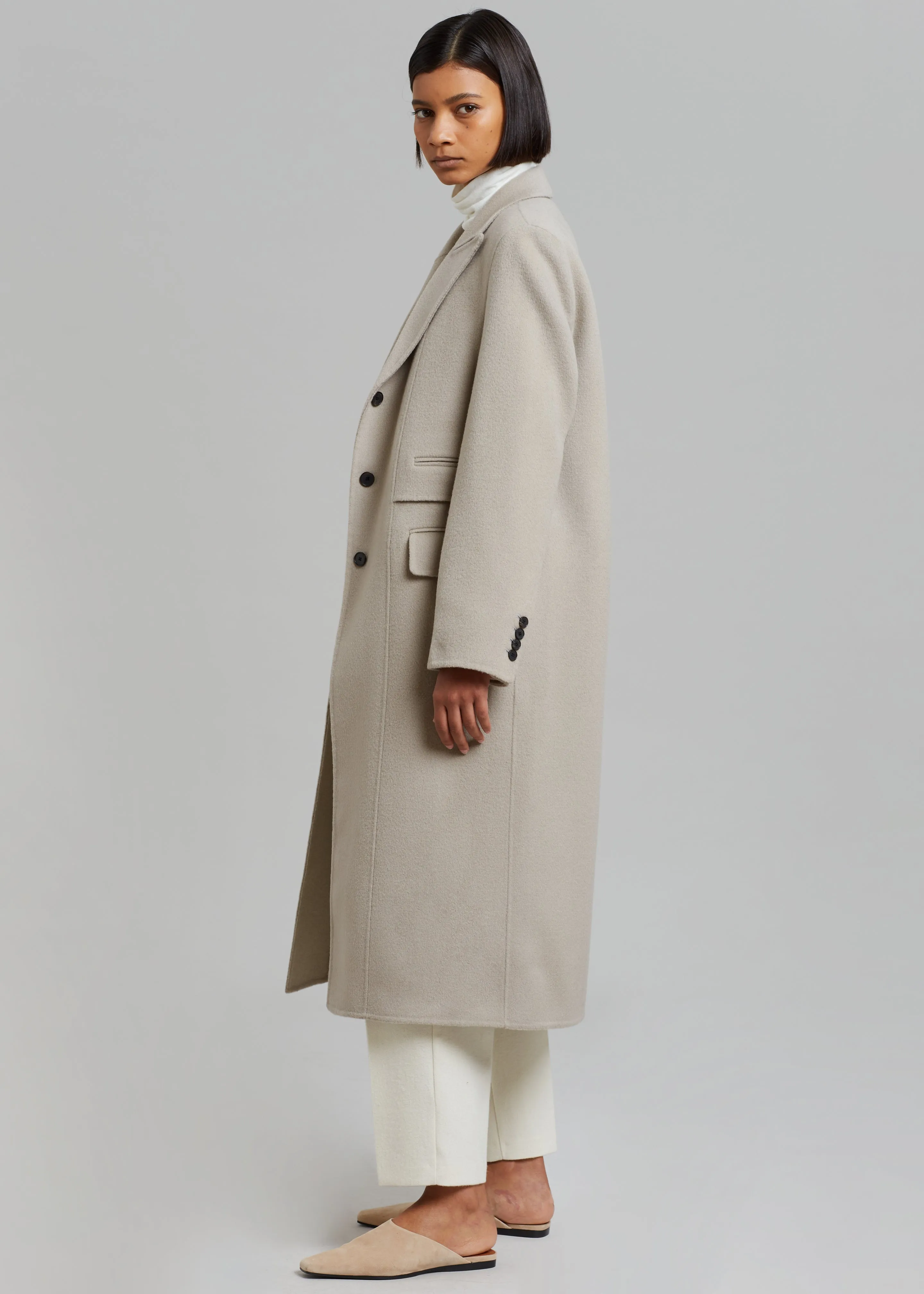 Jodie Beige Coat with Double Pockets