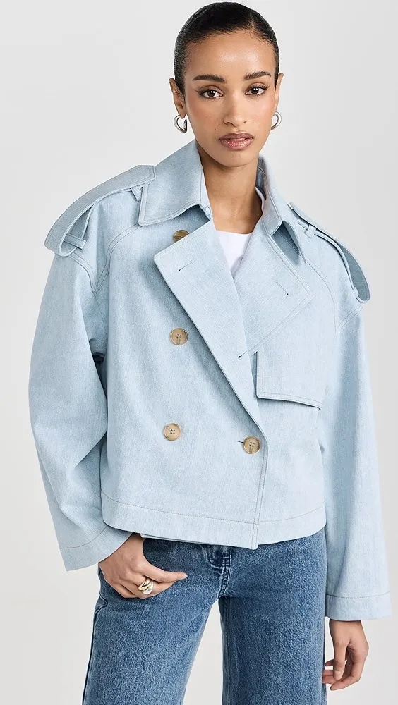 Juun. J Denim Trench Coat - Cropped Version