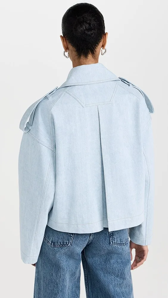 Juun. J Denim Trench Coat - Cropped Version