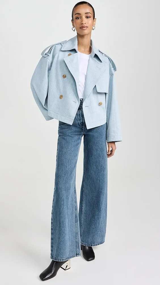 Juun. J Denim Trench Coat - Cropped Version