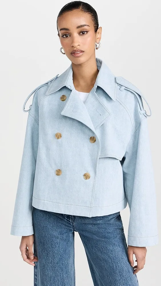 Juun. J Denim Trench Coat - Cropped Version