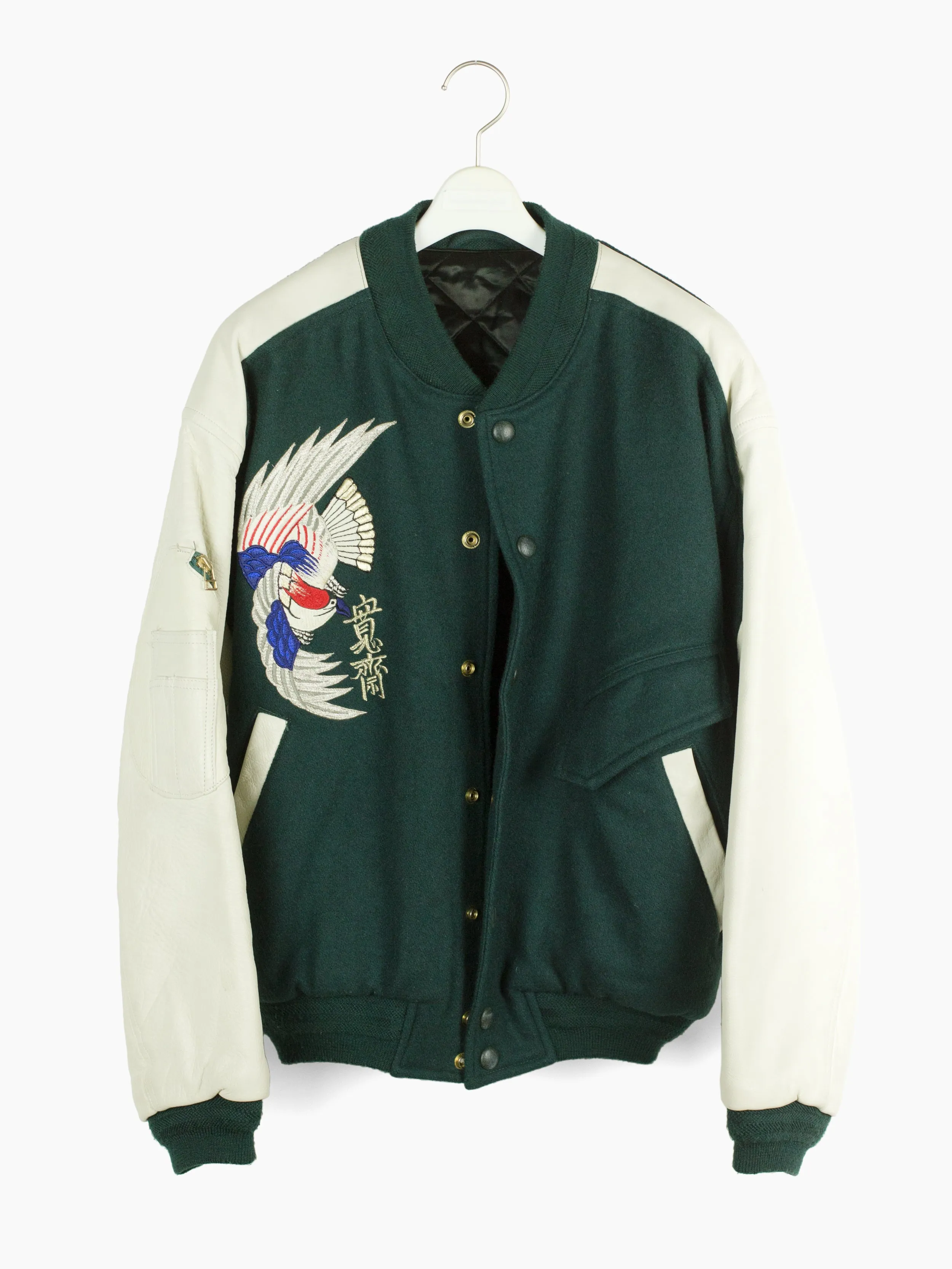 Kansai Yamamoto 1980s Leather Sleeve Stadium Jacket