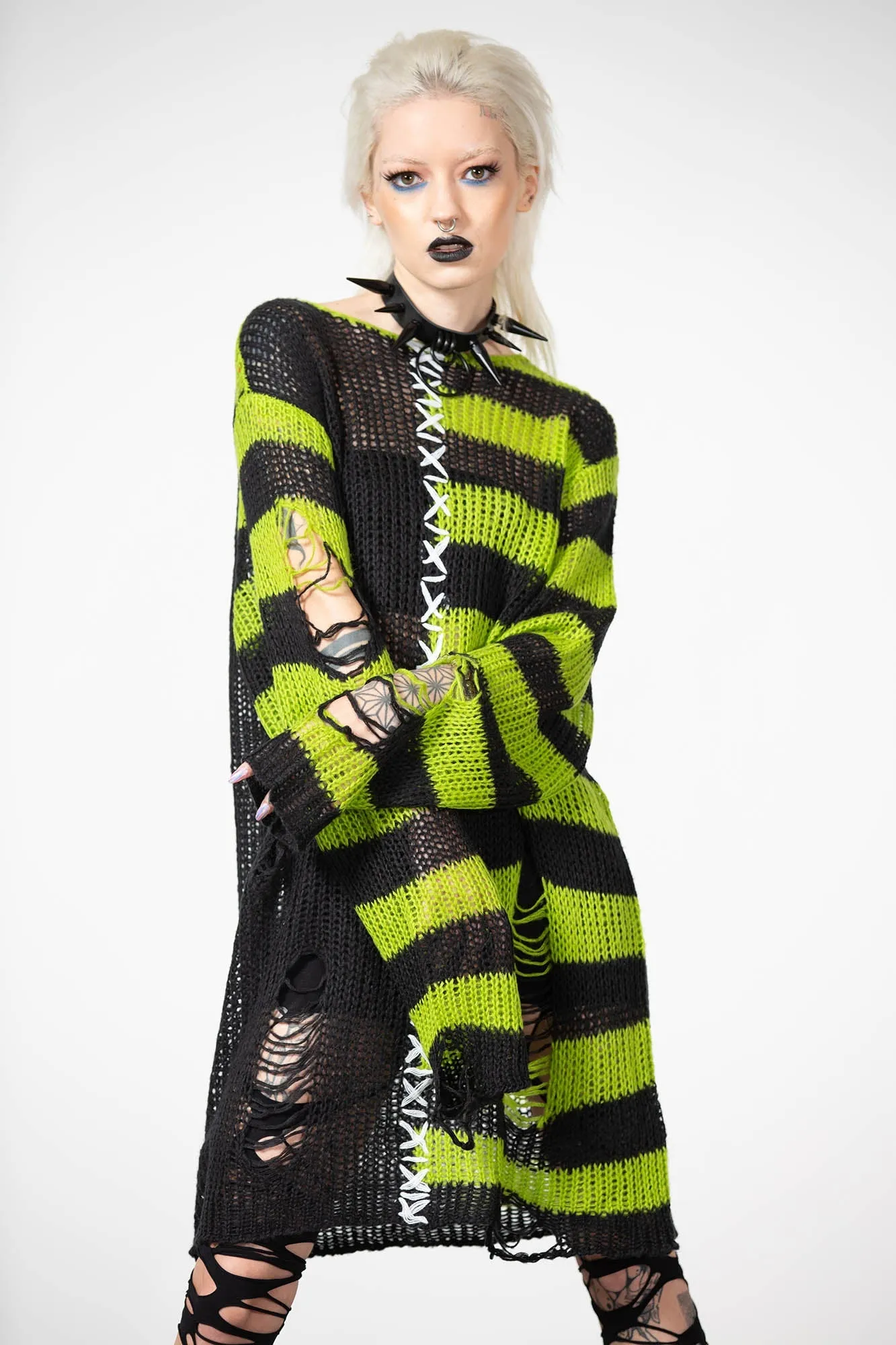 Knit Sweater in Acidic Colors - Shop Now