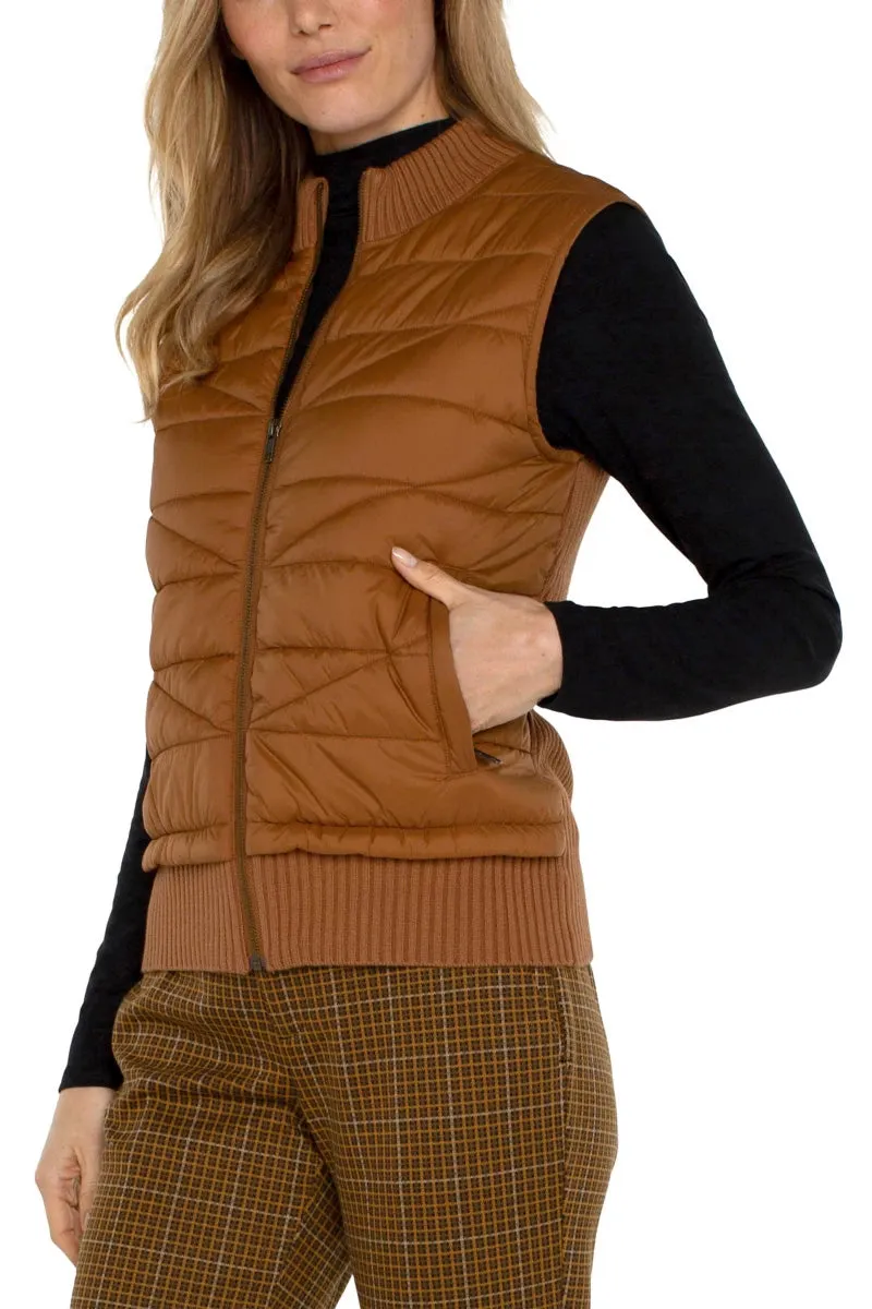 LA Sleeveless Quilted Vest in Tumeric