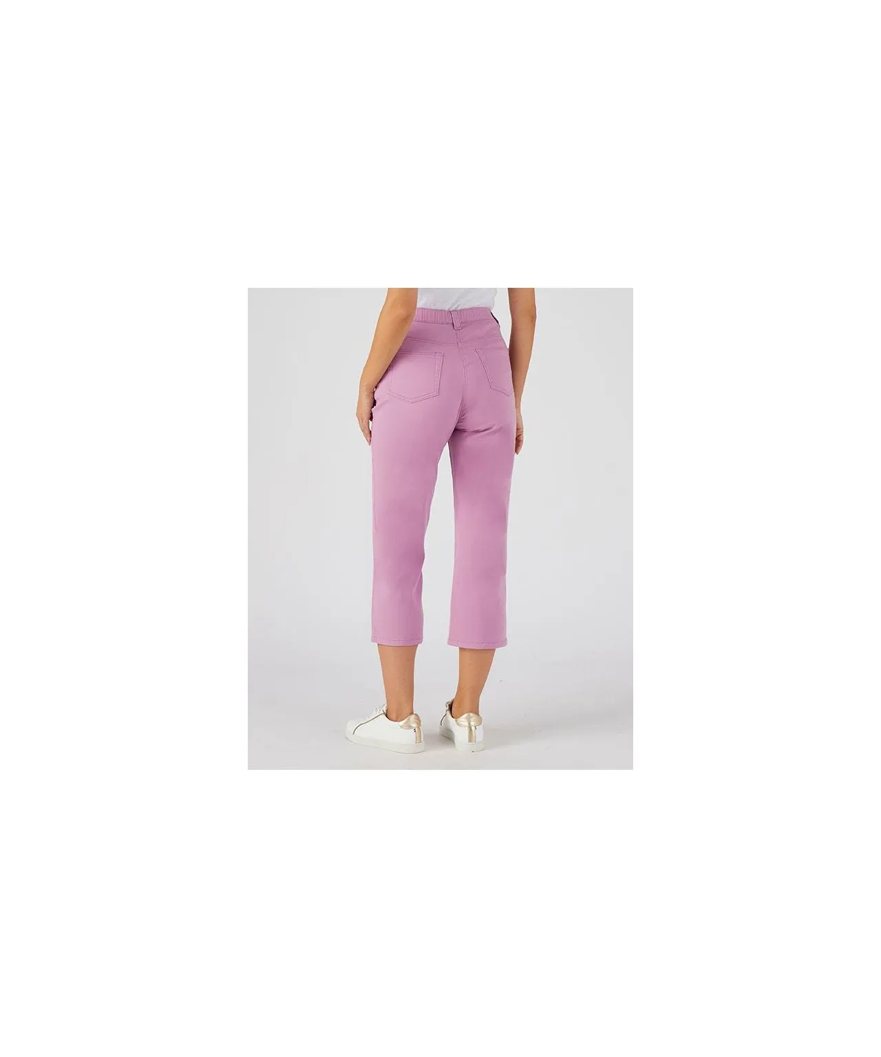 Ladies Cropped Cotton Stretch Trousers