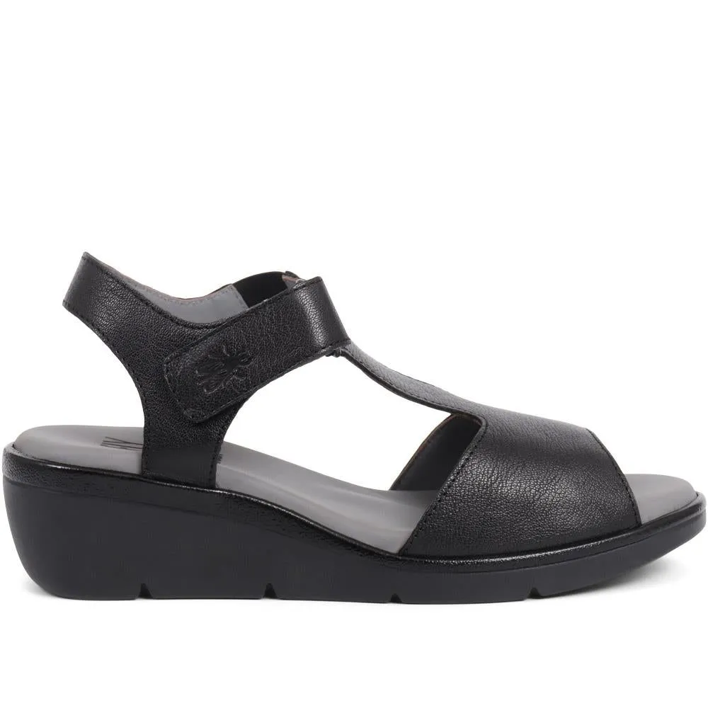 Leather Wedge Sandals FLYLO37007 323 681