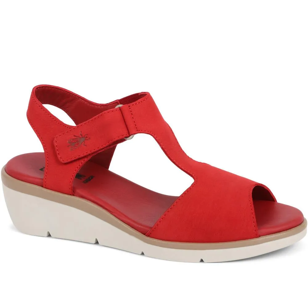 Leather Wedge Sandals FLYLO37007 323 681