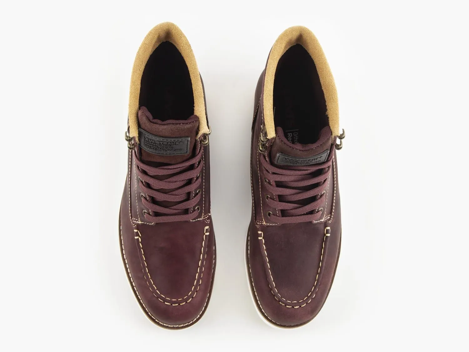 Levi's¬Æ Darrow Mocc Lace Up Leather Boots in Dark Bordeaux