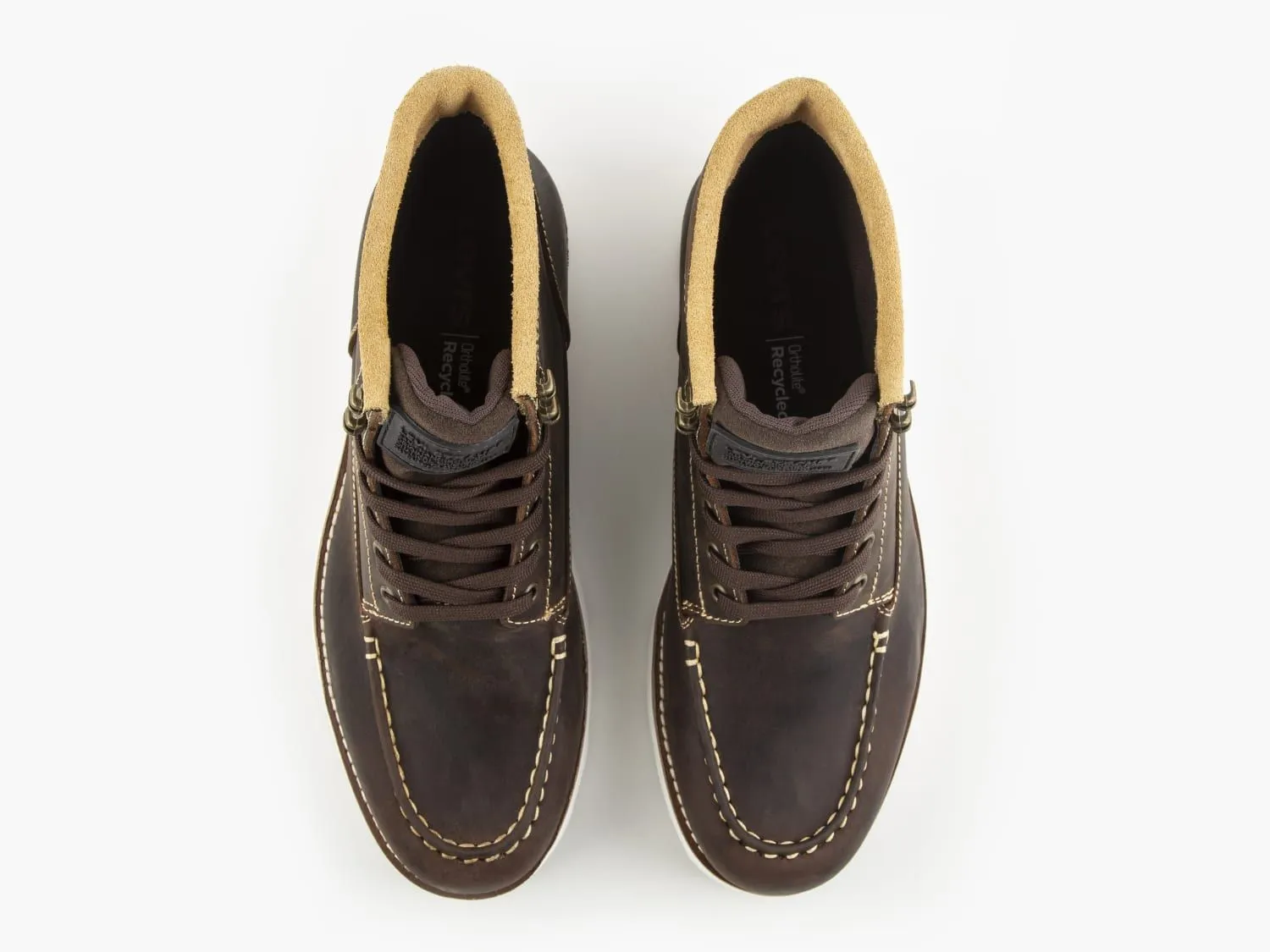 Levi's® Darrow Mocc Lace Up Leather Boots in Dark Brown