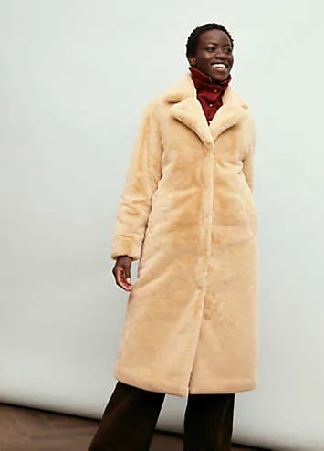 Longline Faux Fur Coat from bonprix at Grattan