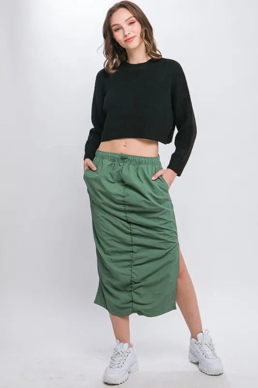 LOVE TREE Cropped Sweater Top in Wool Blend