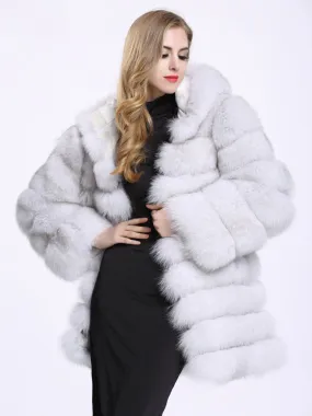 Luxurious Women's Faux Fur Coat with Hood - Eco-Friendly Winter Coat