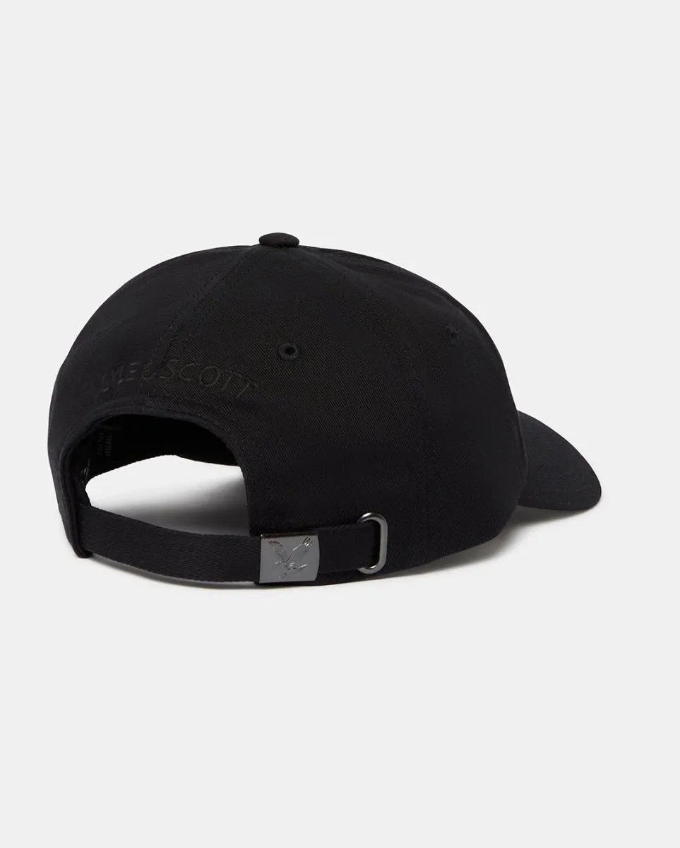 Lyle and Scott Jet Black Cotton Baseball Cap