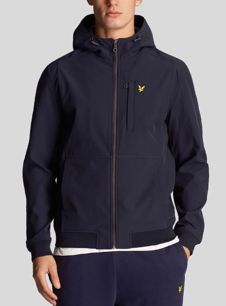 Lyle and Scott Hooded Lightweight Softshell Jacket in Dark Navy