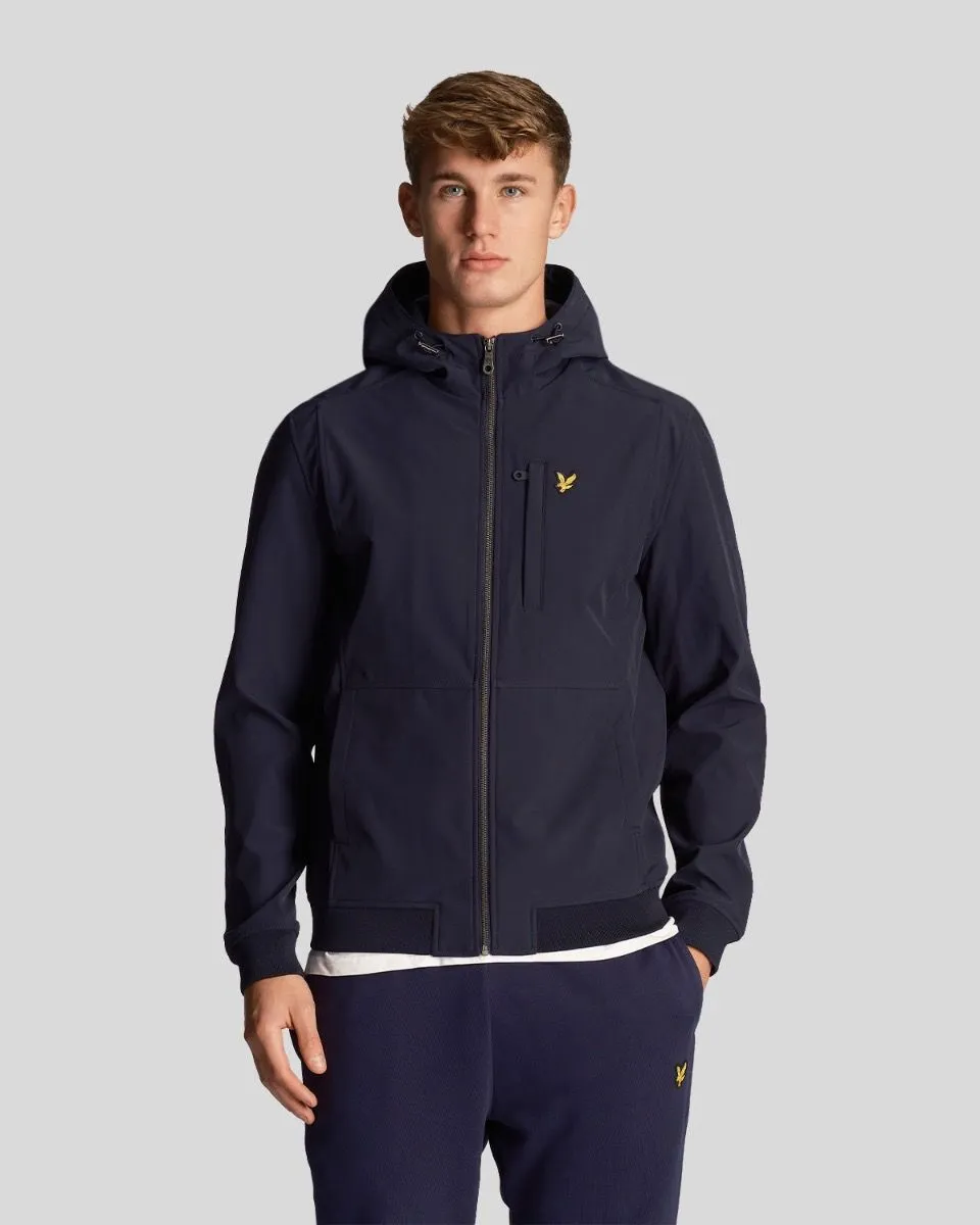 Lyle and Scott Hooded Lightweight Softshell Jacket in Dark Navy