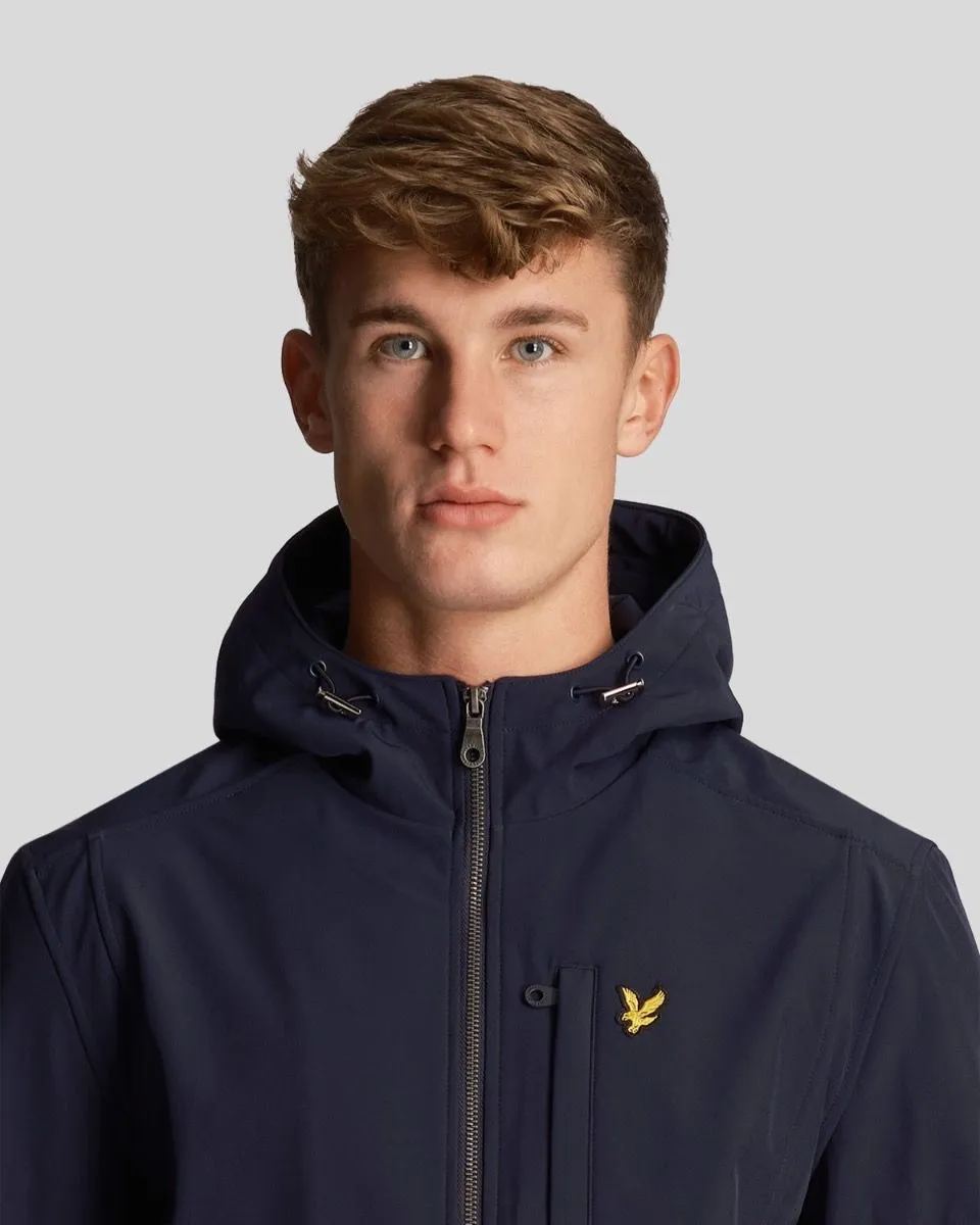 Lyle and Scott Hooded Lightweight Softshell Jacket in Dark Navy