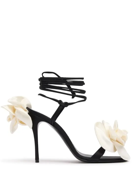 Magda Butrym Satin Flower Sandals 105mm