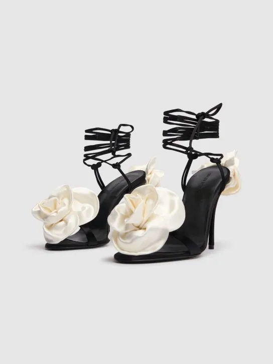 Magda Butrym Satin Flower Sandals 105mm