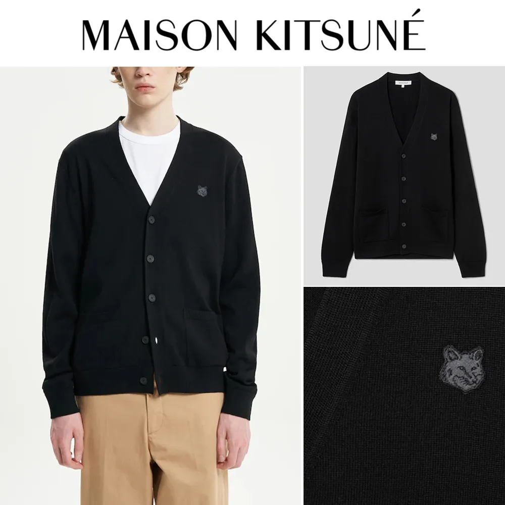 MAISON KITSUNE Designer Unisex Cardigans