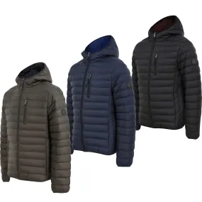 Men's Quilted Padded Puffer Jacket with Hood