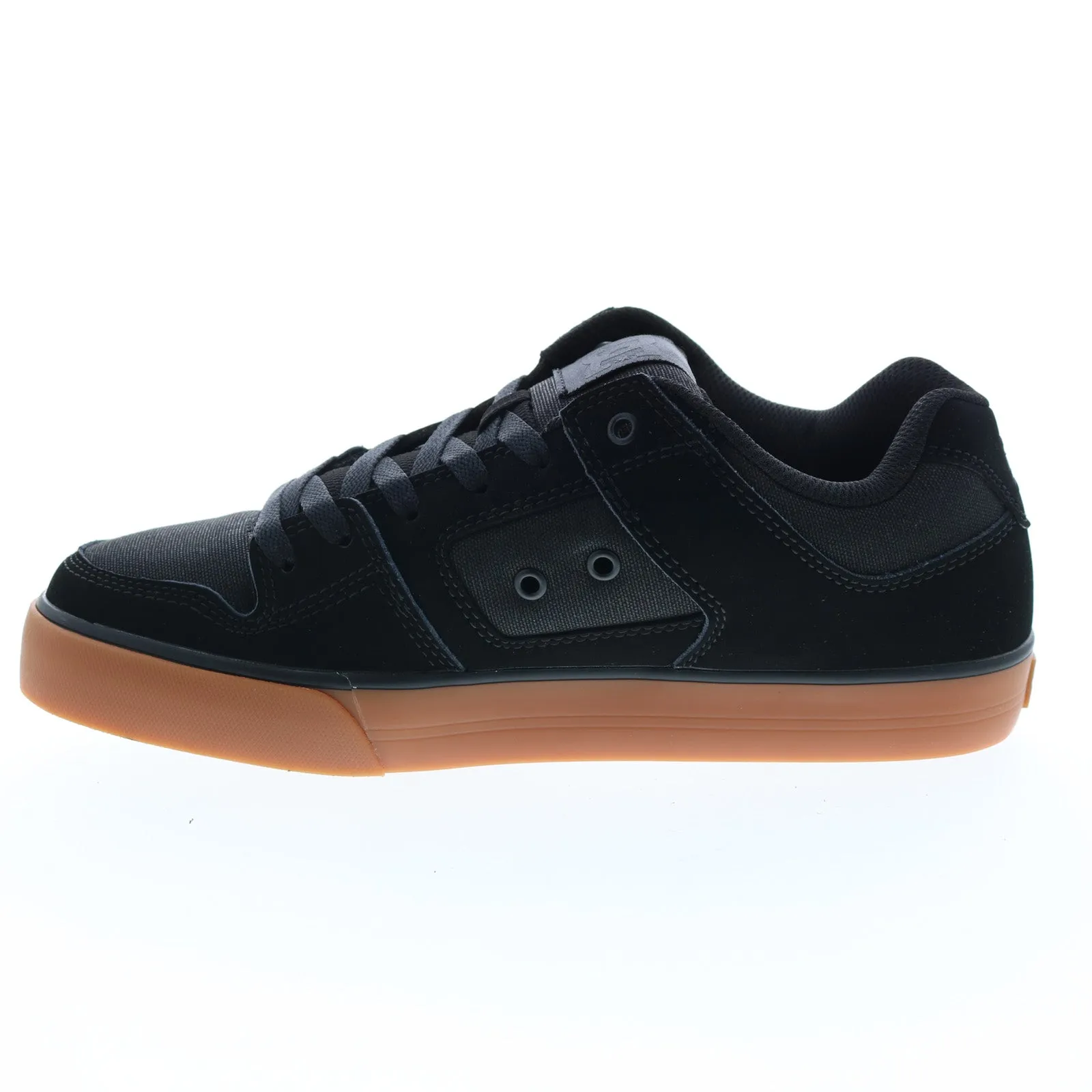 Mens Black Leather Lace Up Skate Inspired Sneakers Shoes - DC Pure 300660-BGM