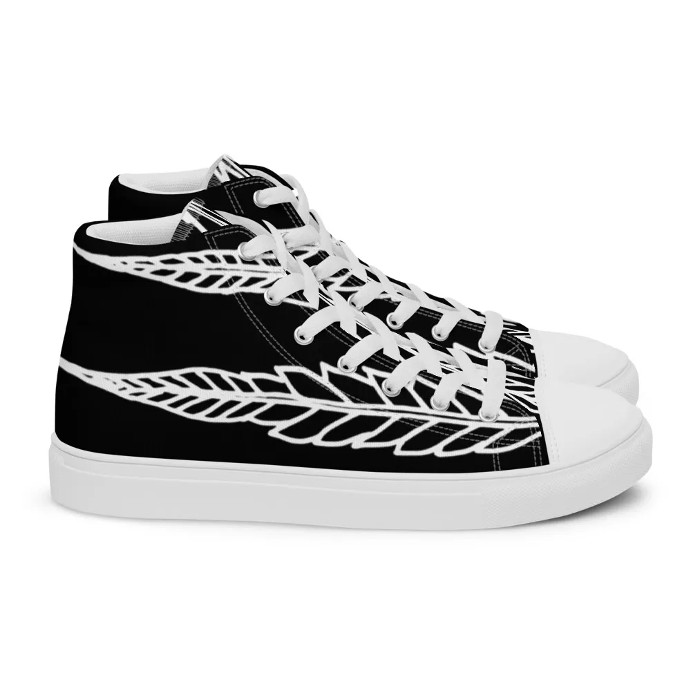 Mens Feathered Leaves Canvas High Tops