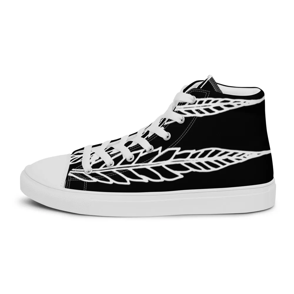 Mens Feathered Leaves Canvas High Tops