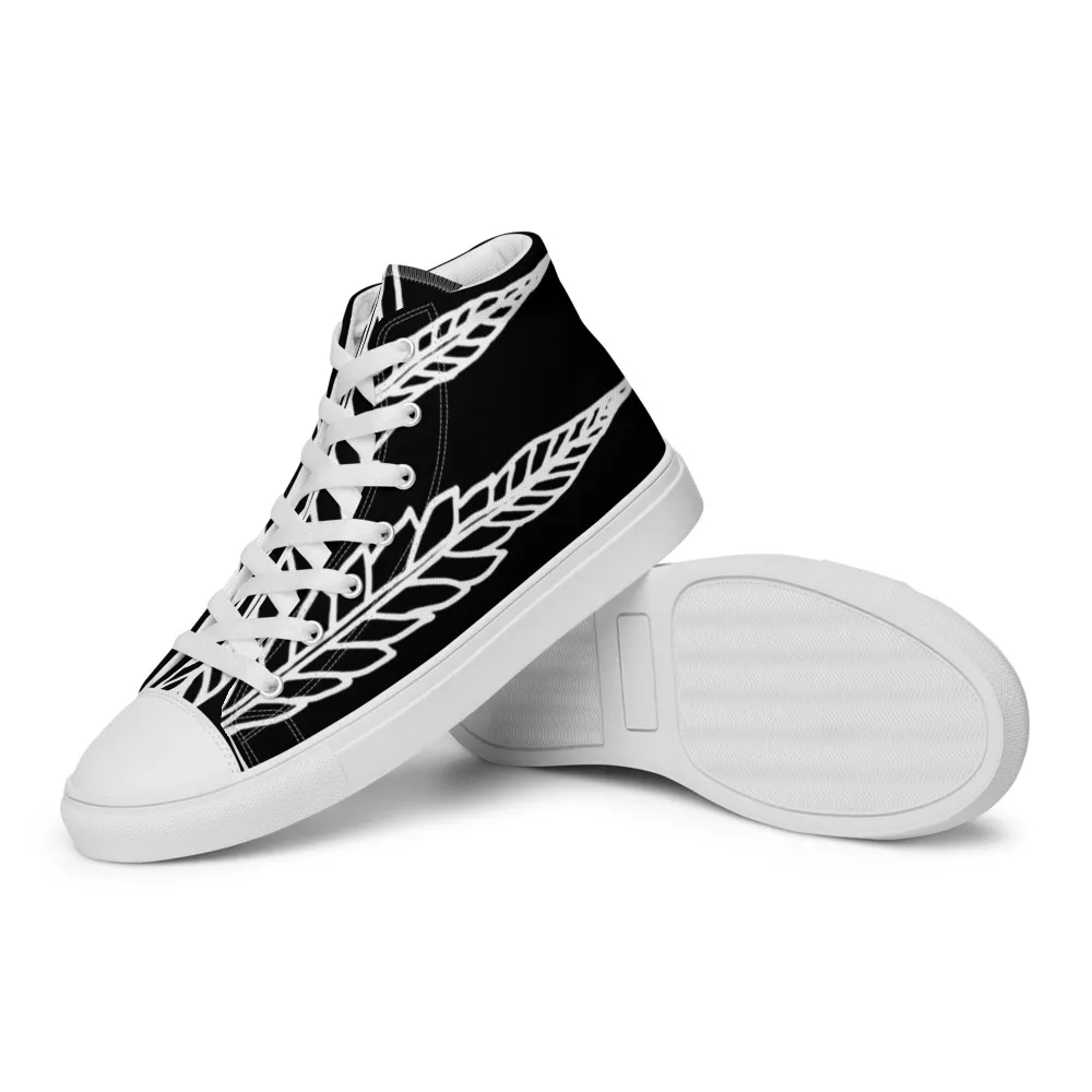 Mens Feathered Leaves Canvas High Tops