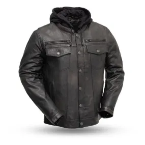 Mens Leather Motorcycle Jacket vendetta.