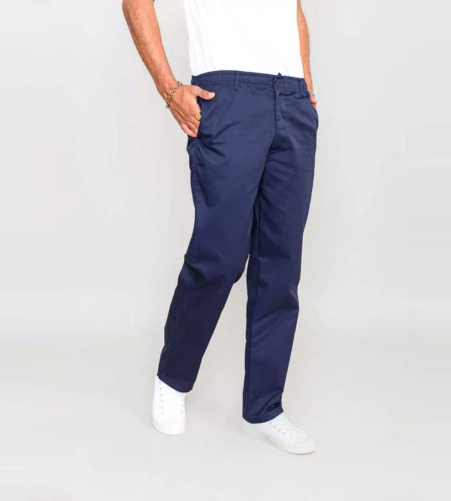 Men's Navy Elasticated Waist Rugby Pants