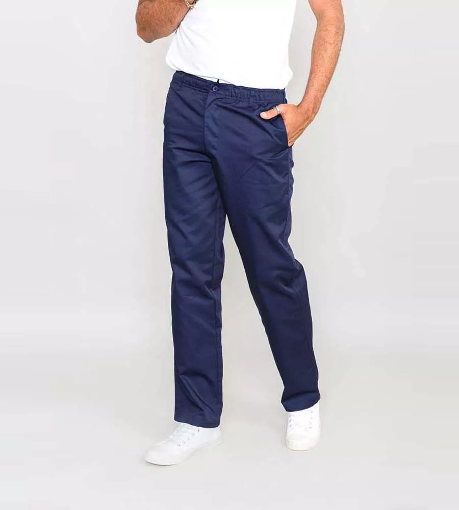 Men's Navy Elasticated Waist Rugby Pants