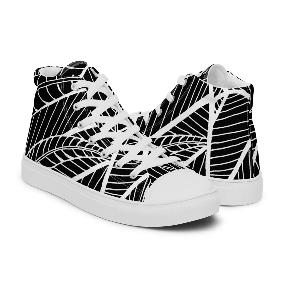 Mens Pecan Leaves Underwater Canvas High Tops