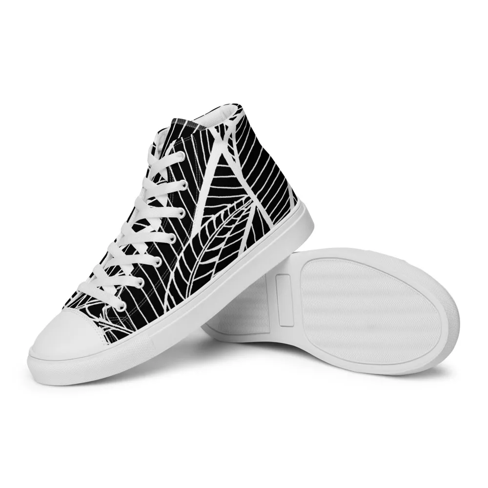 Mens Pecan Leaves Underwater Canvas High Tops