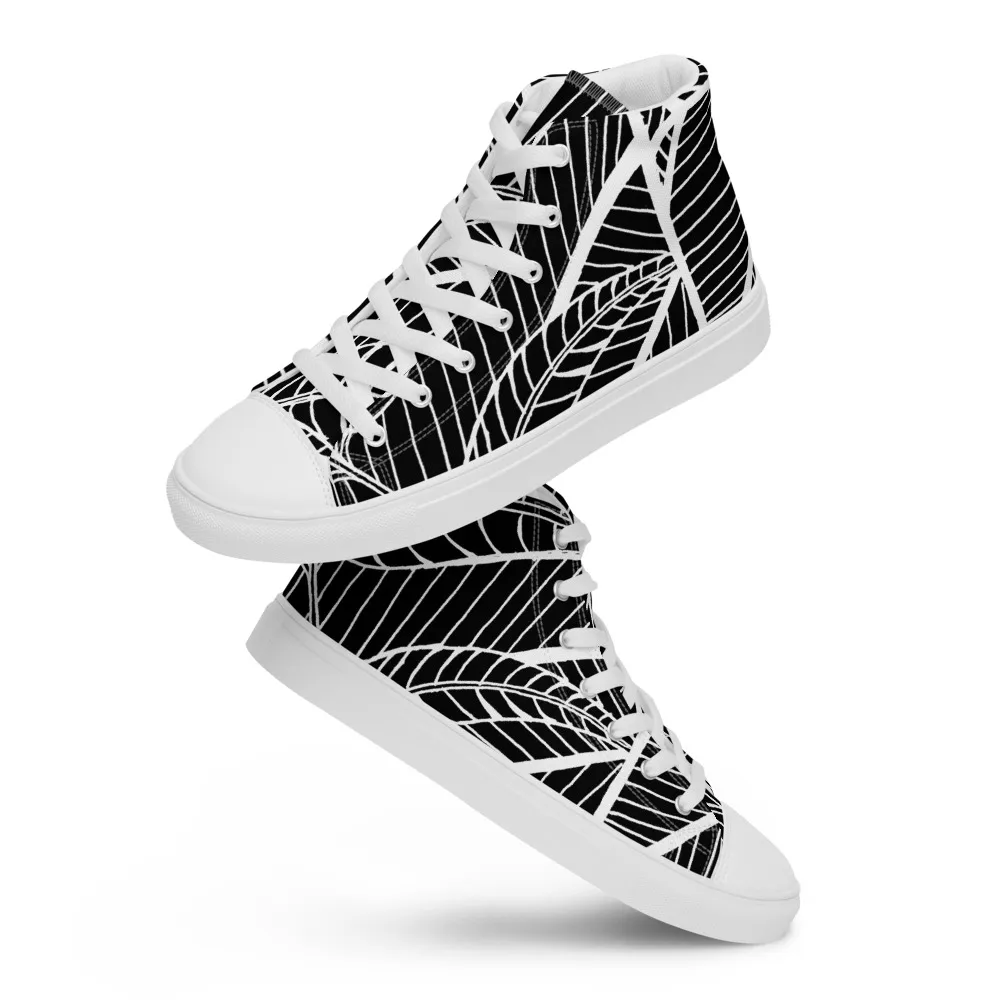 Mens Pecan Leaves Underwater Canvas High Tops