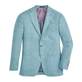 Men's Quaregna Bottle Green Windowpane Suit Jacket