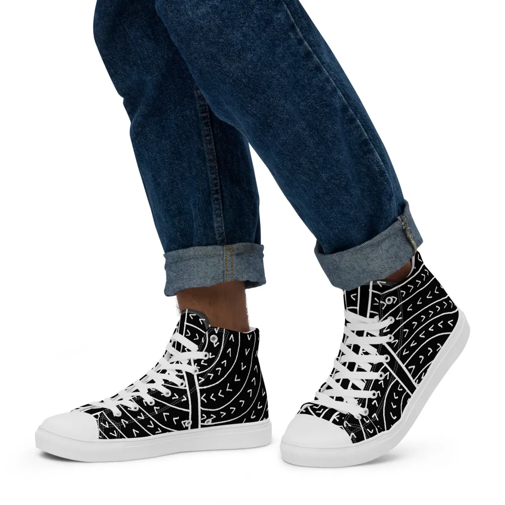 Mens The Vowel O Canvas High Tops