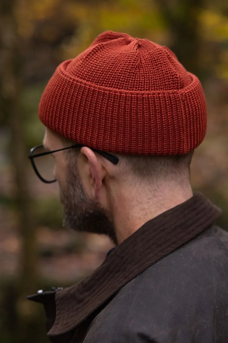 Merino Rust Bifold Watch Cap