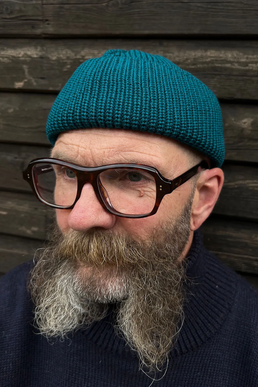 Merino Teal Bifold Watch Cap