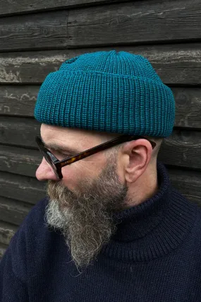 Merino Teal Bifold Watch Cap