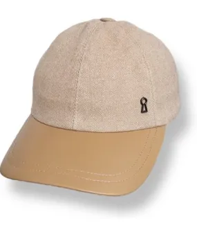 Mister Miller - Master Hatter Men's Brown Neutrals Cashmere & Leather Baseball Cap