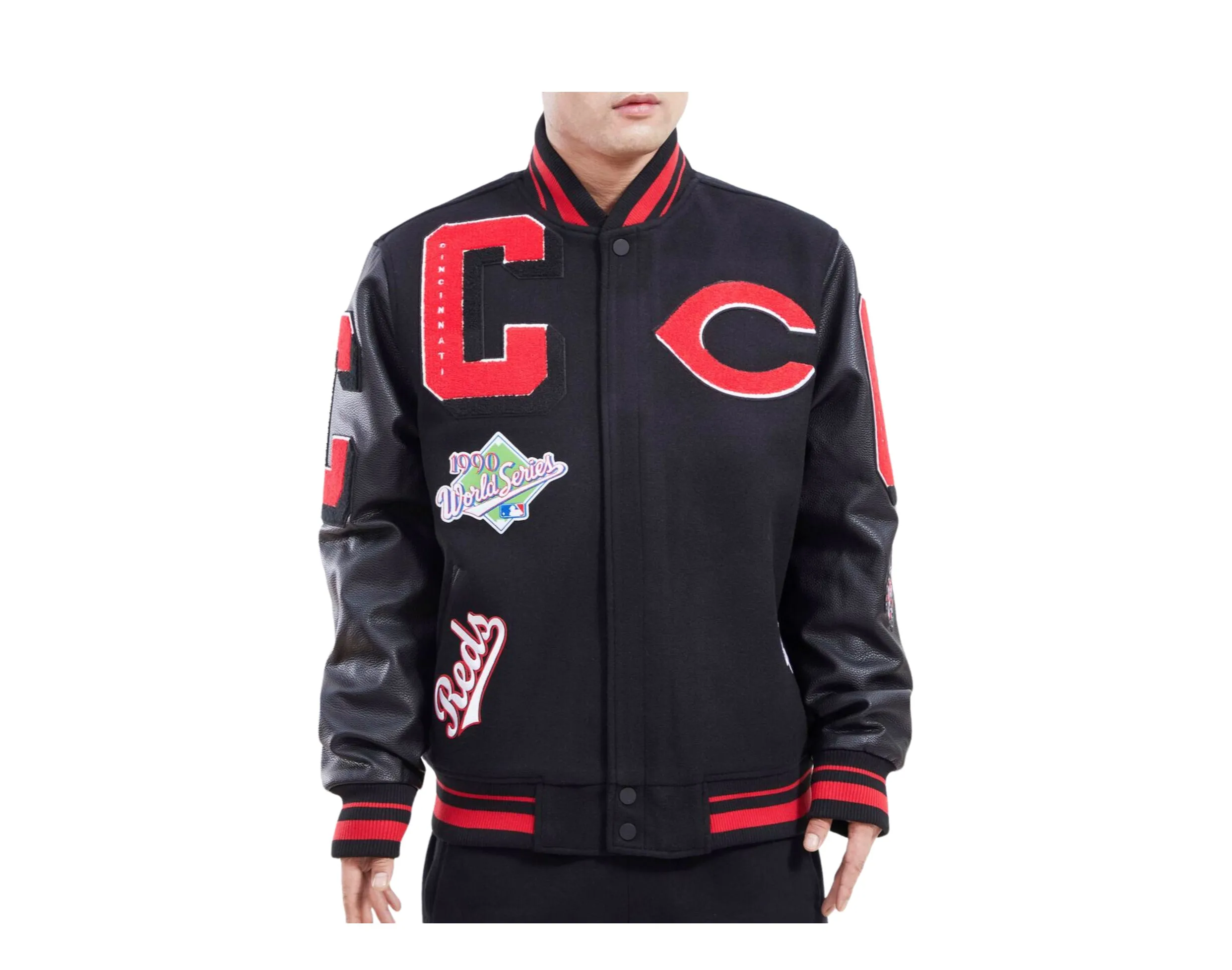 MLB Cincinnati Reds Men's Varsity Jacket with Mash Up Logo